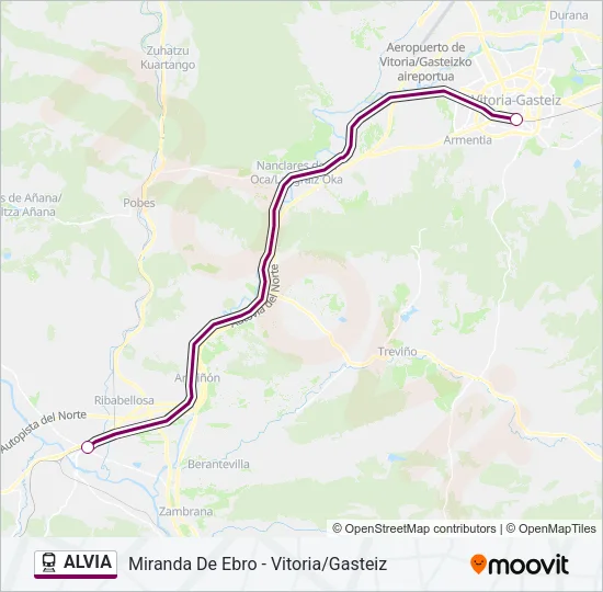 ALVIA Train Line Map