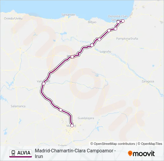 ALVIA Train Line Map