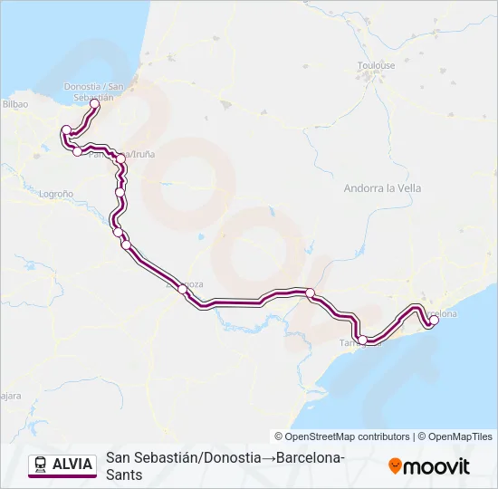 ALVIA Train Line Map