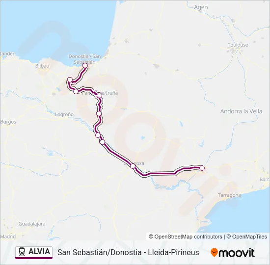 ALVIA Train Line Map