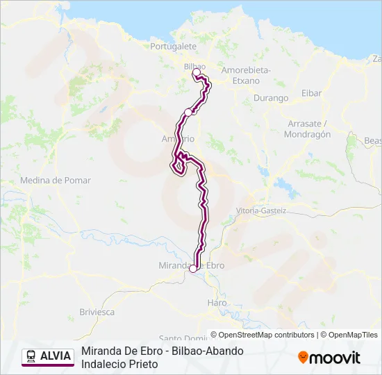ALVIA Train Line Map