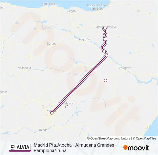 ALVIA Train Line Map