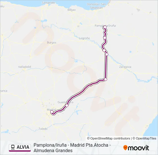 ALVIA Train Line Map