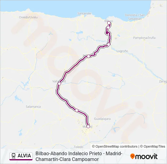 ALVIA Train Line Map