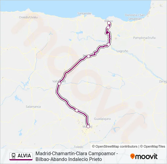 ALVIA Train Line Map