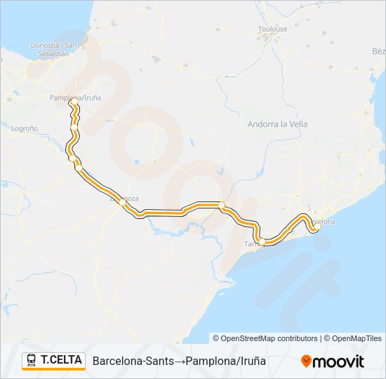 T.CELTA Train Line Map
