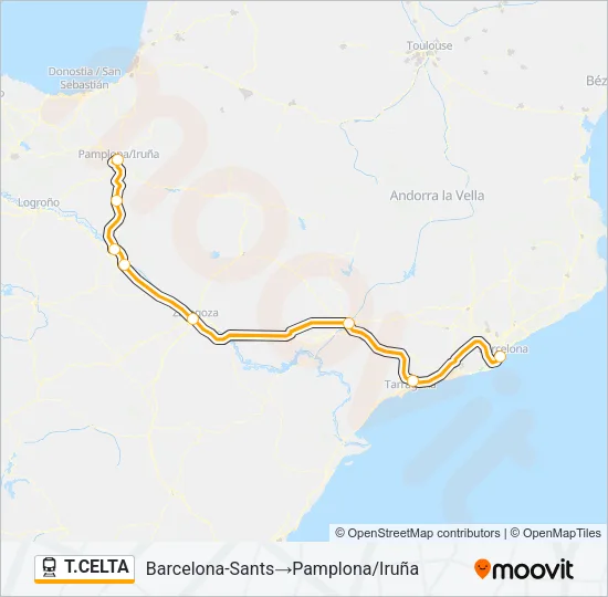 T.CELTA Train Line Map