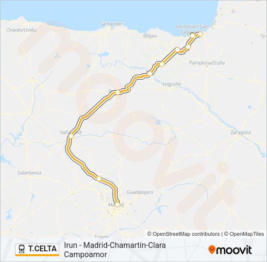 T.CELTA Train Line Map