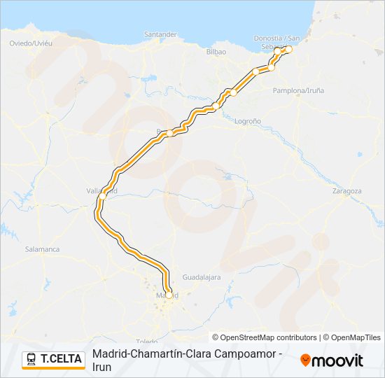 T.CELTA Train Line Map