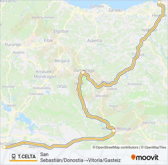 T.CELTA Train Line Map