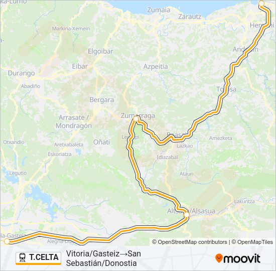 T.CELTA Train Line Map