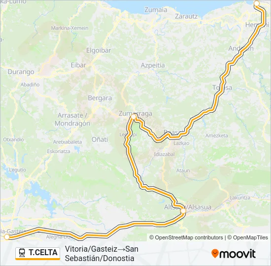 T.CELTA Train Line Map