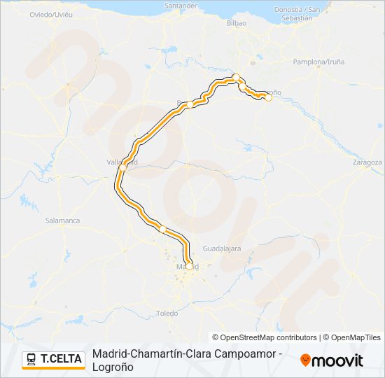 T.CELTA Train Line Map