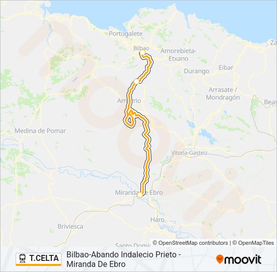 T.CELTA Train Line Map