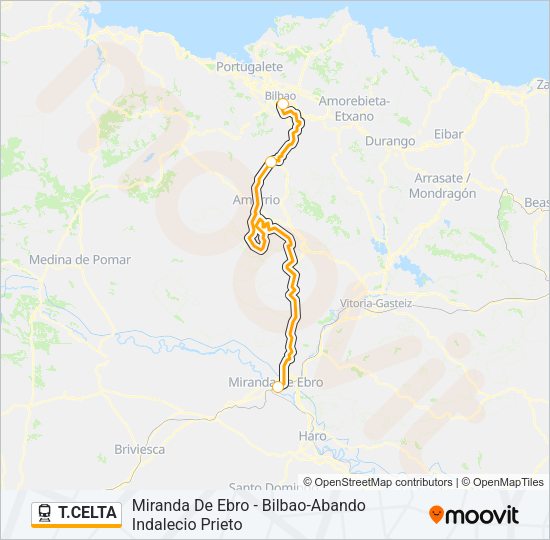 T.CELTA Train Line Map