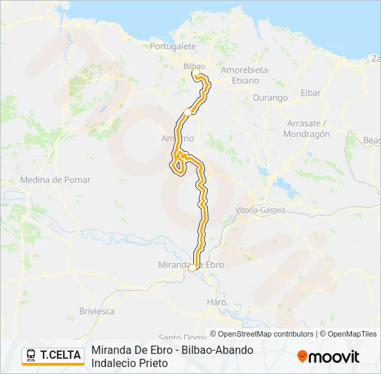 T.CELTA Train Line Map