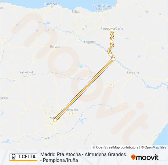 T.CELTA Train Line Map