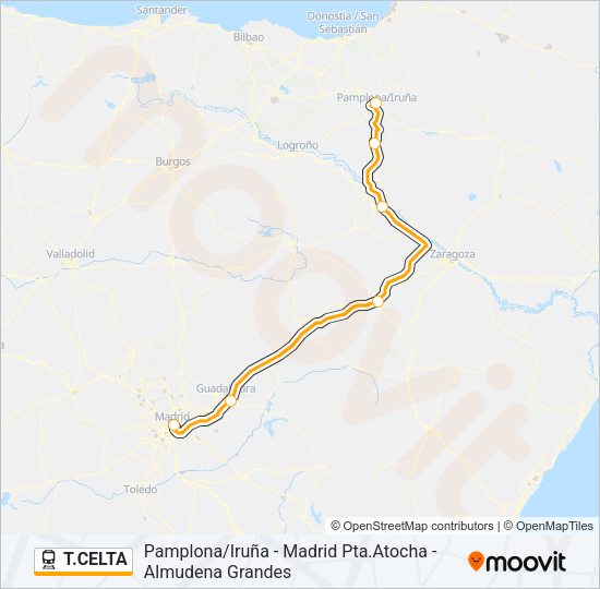 T.CELTA Train Line Map