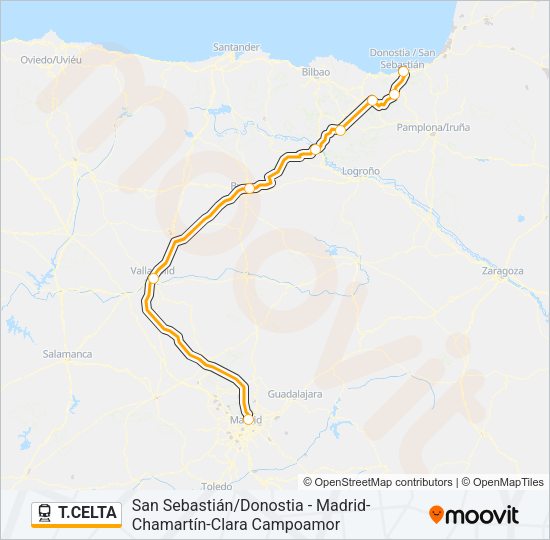 T.CELTA Train Line Map