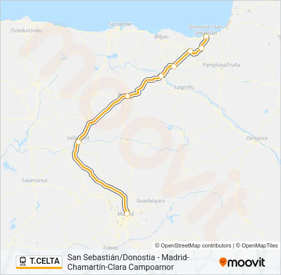 T.CELTA Train Line Map
