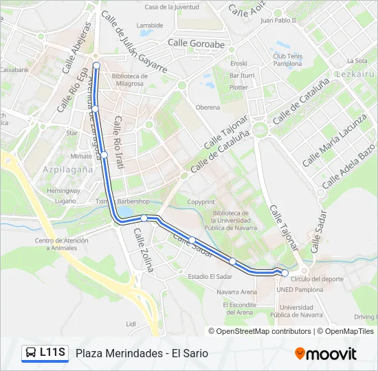 L11S Bus Line Map