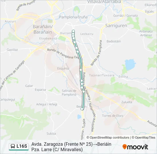 L16S Bus Line Map