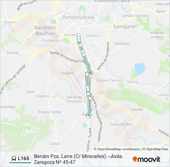 L16S Bus Line Map