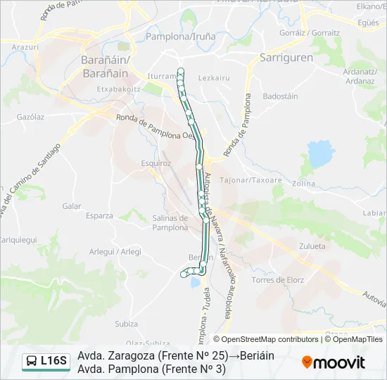 L16S Bus Line Map