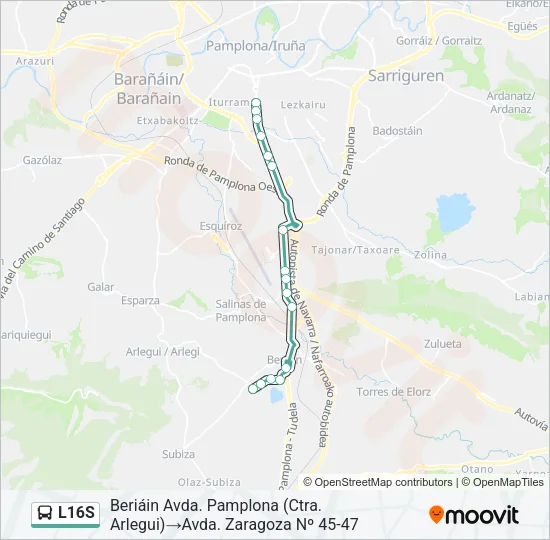 L16S Bus Line Map