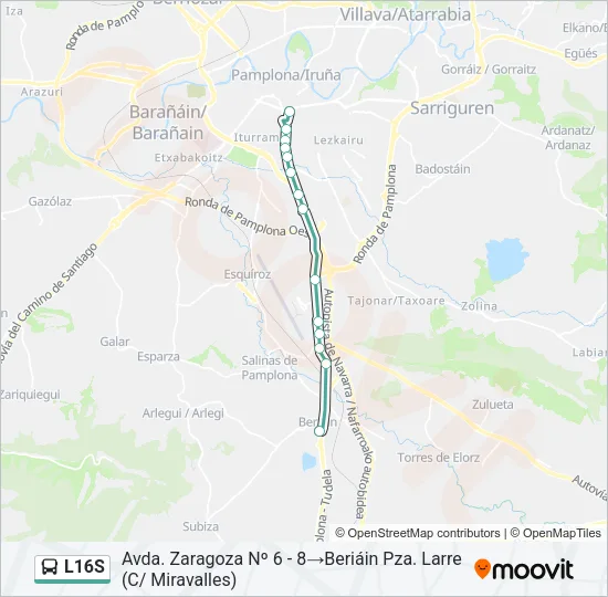 L16S Bus Line Map