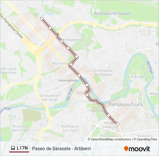 L17N Bus Line Map
