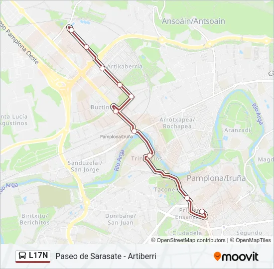 L17N Bus Line Map