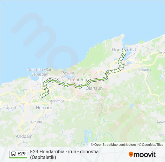 E29 Bus Line Map