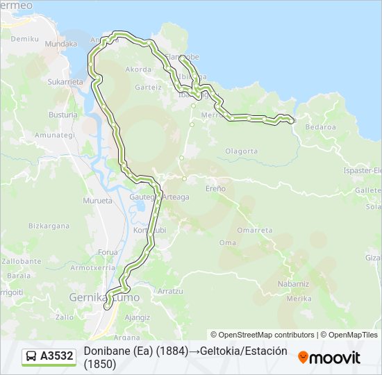A3532 Bus Line Map