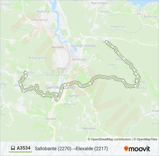 A3534 Bus Line Map