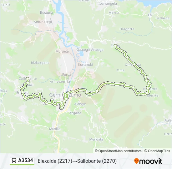 A3534 Bus Line Map