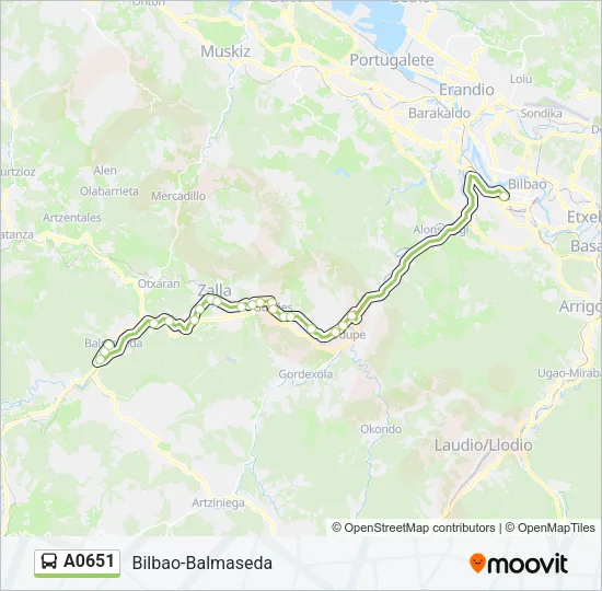 A0651 Bus Line Map