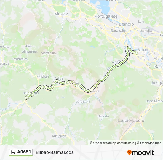 A0651 bus Mapa de línia