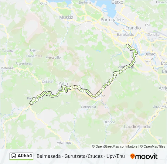 A0654 Bus Line Map