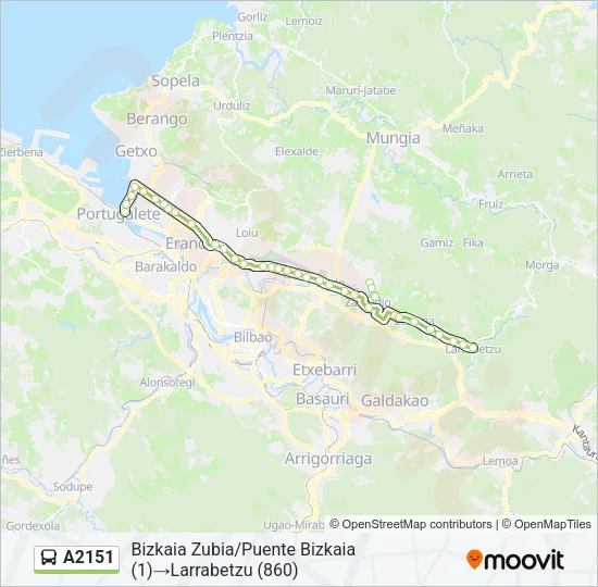 A2151 Bus Line Map