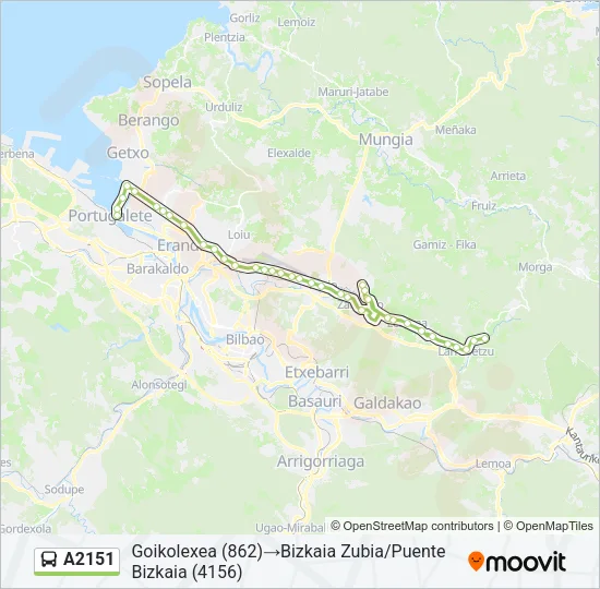 A2151 Bus Line Map