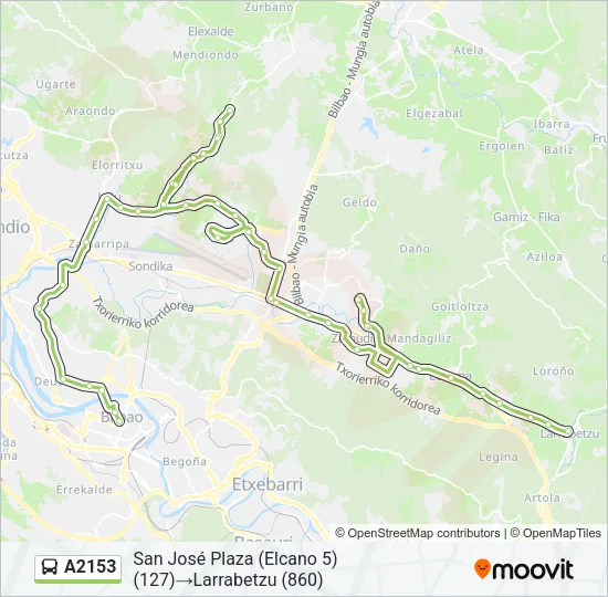 A2153 Bus Line Map