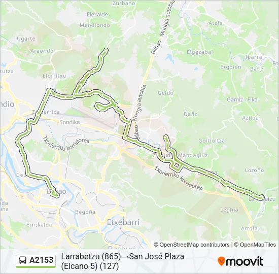 A2153 Bus Line Map