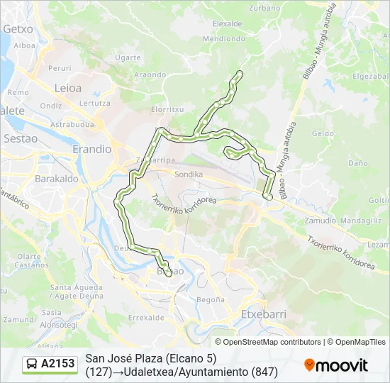 A2153 Bus Line Map