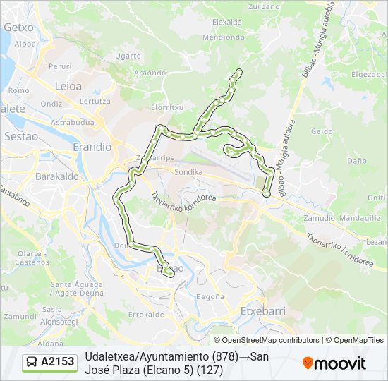 A2153 Bus Line Map