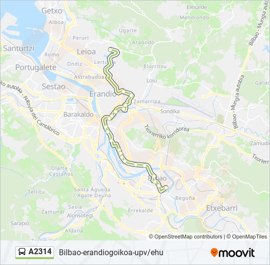 A2314 bus Line Map