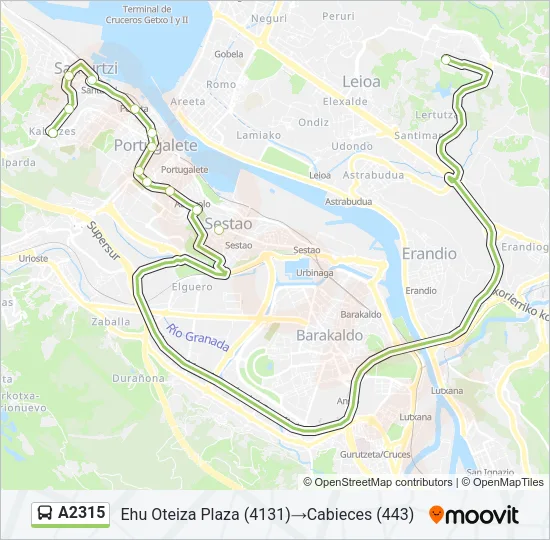 A2315 Bus Line Map