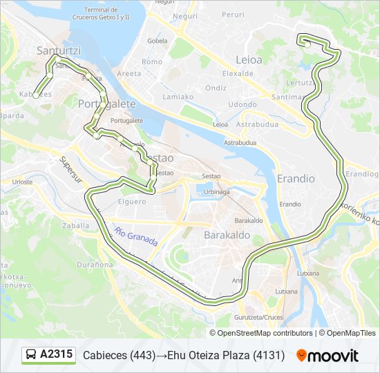 A2315 bus Line Map