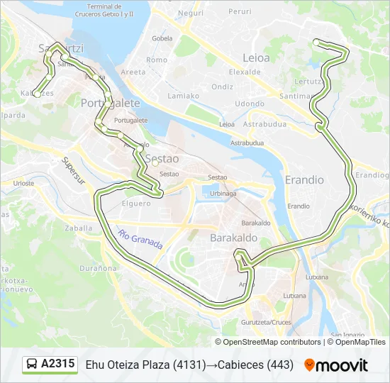 A2315 Bus Line Map