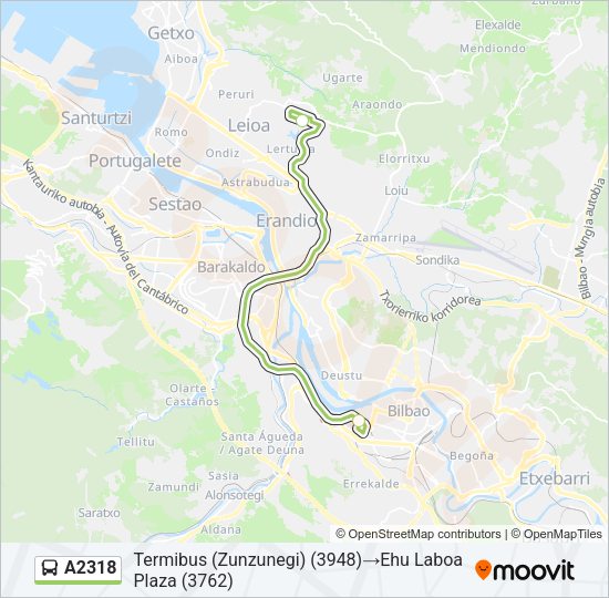 A2318 Bus Line Map